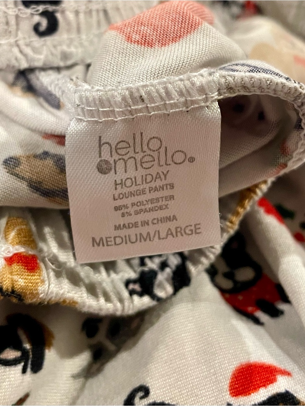 Hello Mello Holiday Lounge Pants – Christmas Dog Print – Size Medium/Large - Picture 4 of 11
